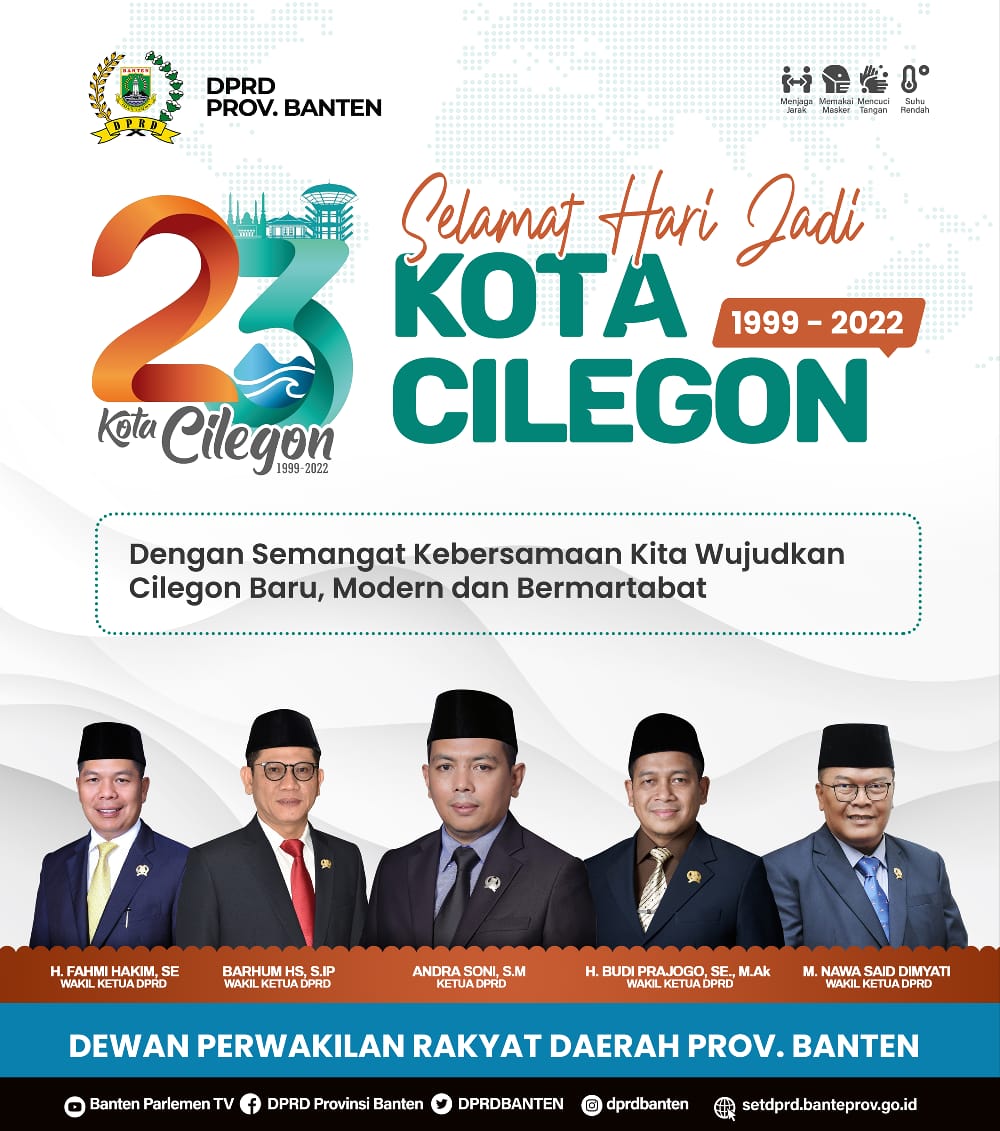 DPRD Banten Mengucapkan Selamat Hari Jadi Ke 23 Kota Cilegon