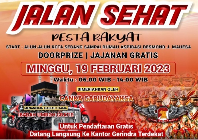 Gelar Hut Ke Ribuan Kader Gerindra Bakal Padati Kota Serang