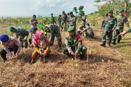 Kodim 0601/Pandeglang Lakukan Penanaman Pohon Mangrove Secara Serentak